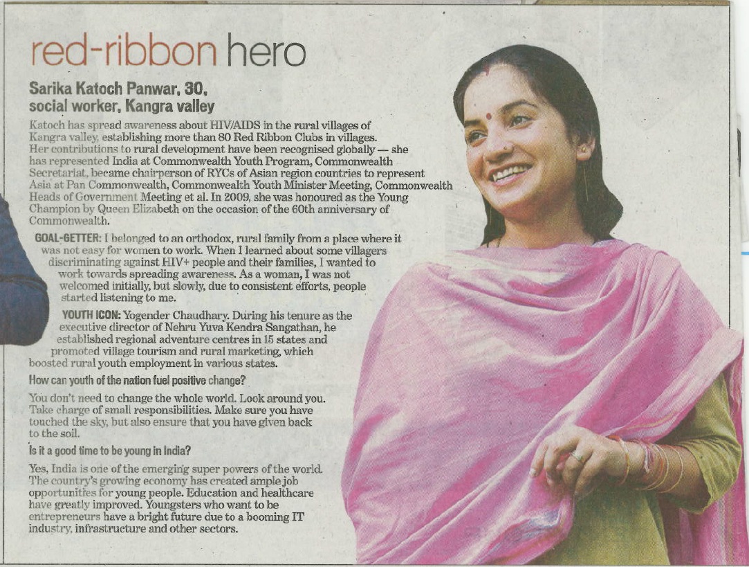 Red-ribbon hero Sarika Katoch Panwar, 30, social worker, Kangra valley
