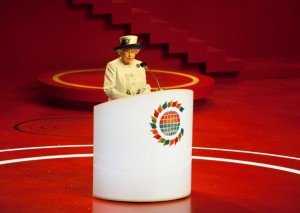 Queen Elizabeth II at CHOGM 2011 Opening Ceremony