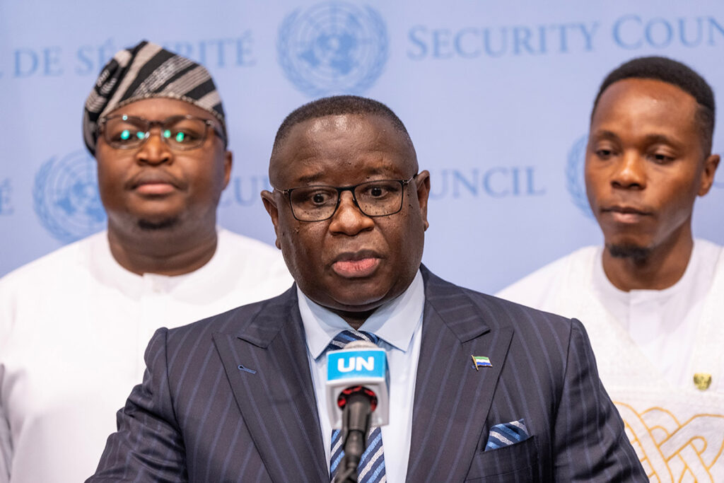 President,Of,Sierra,Leone,Julius,Maada,Bio,Speaks,After,Sc