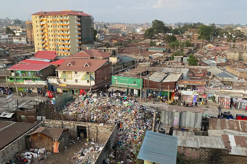 garbage from the roof