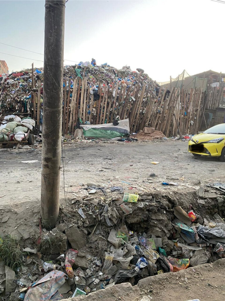 piling on the side of the garbage